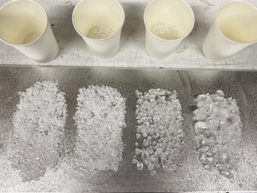 Chips of various sizes