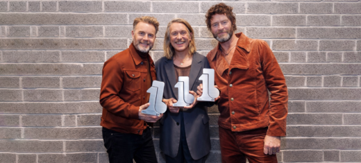 Music award winners holding custom IRMA awards designed and manufactured by Midton.