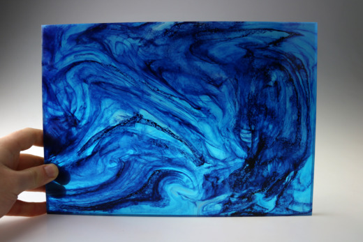Acrylic swirl panel on a white background for custom materials