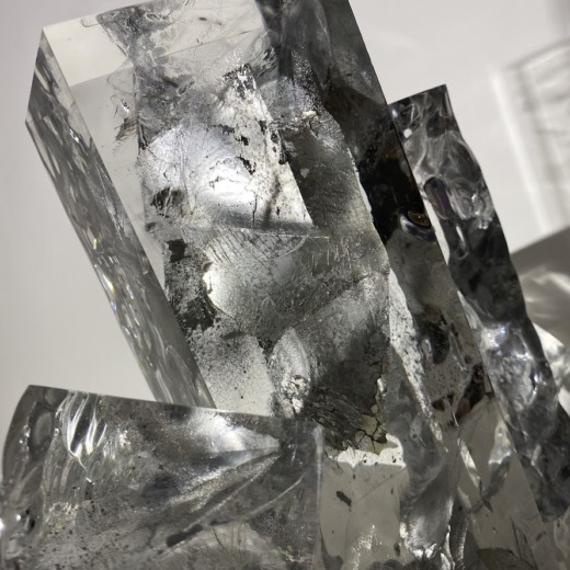 Clear acrylic with silver shards encapsulated for custom materials