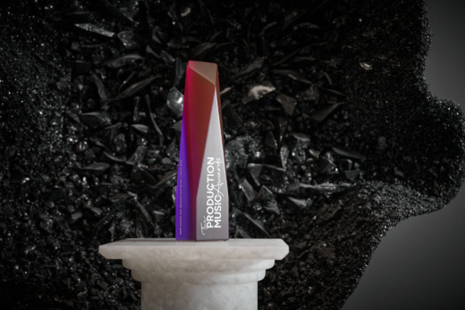 Bespoke acrylic Production Music Award trophy showcasing custom colour, shape and finish by Midton