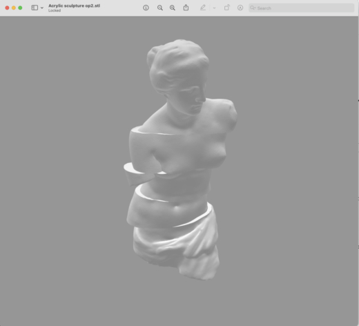 3D model render of a segmented classical cast acrylic sculpture developed by Midton Acrylics