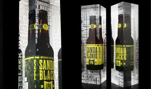 Bespoke acrylic bottle glorifier display created for Fyne Ales product launch
