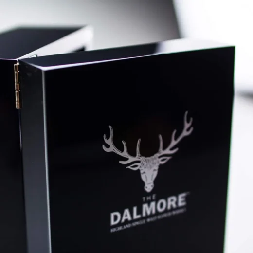 Luxury Dalmore whisky acrylic presentation box detail by Midton