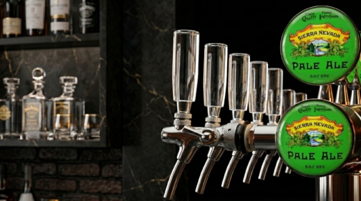 Acrylic beer tap handle components and branded beer pump display