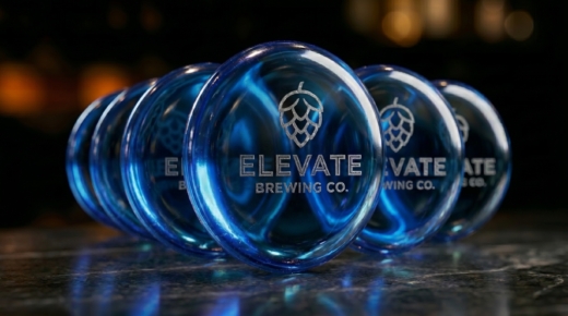 Custom acrylic logo domes for beer tap handle branding