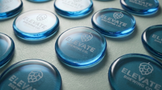 Custom acrylic logo domes manufactured for brewery tap handle components