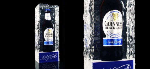 Acrylic bottle glorifier bar display created for Guinness beer branding