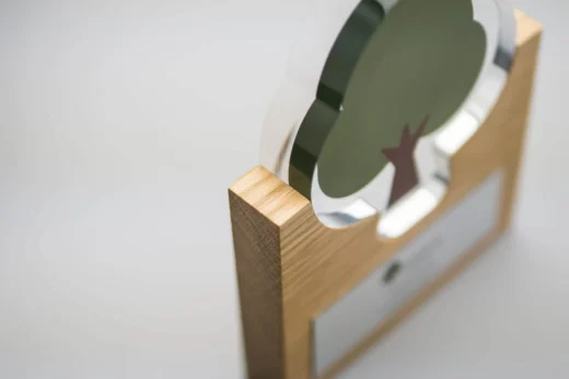 Sustainable acrylic award with bamboo base and eco-friendly materials