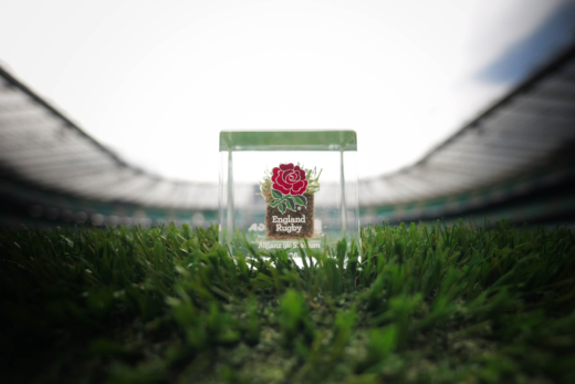 England Rugby turf Legacy Cube displayed on the pitch at Allianz Stadium