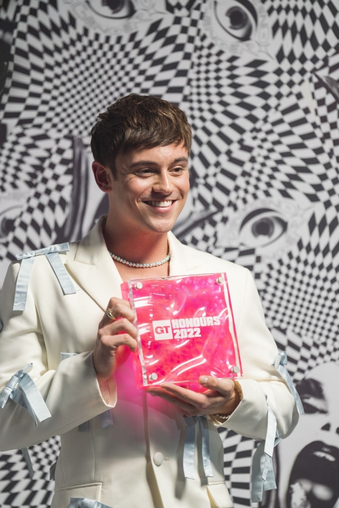 Gay Times Honours 2022 event featuring the bespoke pink acrylic award created by Midton